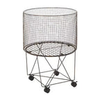 Farmhouse Metal Storage Cart Bronze - Olivia & May: Multipurpose Metal Hamper with Wheels, Open-Top, No Assembly Required