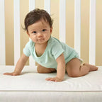 Colchón de cuna Nature's Haven de 2 etapas y colchón para cama infantil - Beige claro: Ultrafirme, hipoalergénico, algodón tejido, resortes Bonnell