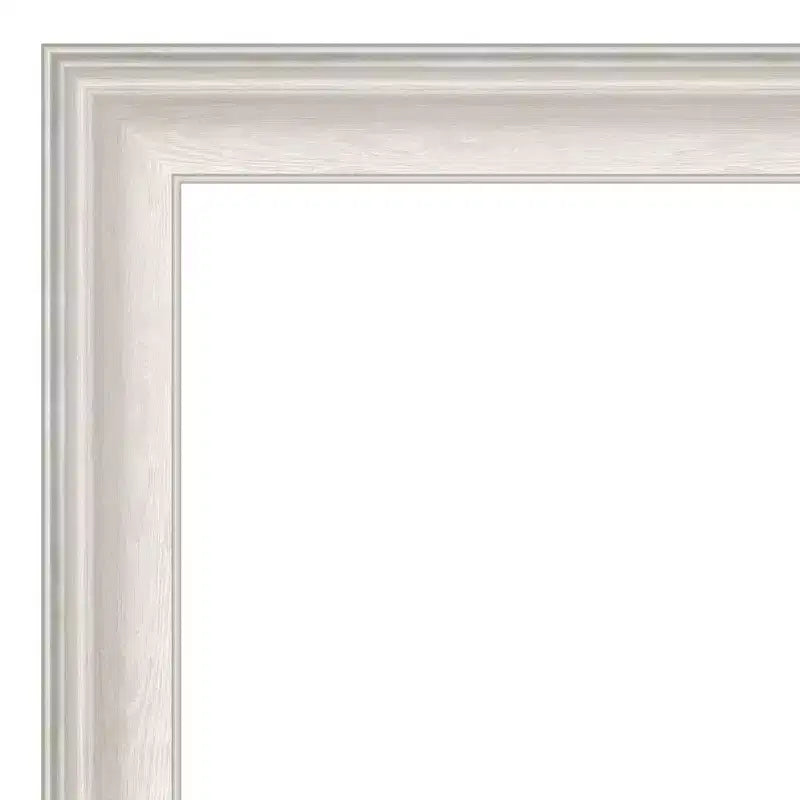 Espejo de pared plateado, lavado blanco, sin bisel, 31" x 31", marco de poliestireno, cuadrado, moderno