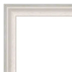Espejo de pared plateado, lavado blanco, sin bisel, 31" x 31", marco de poliestireno, cuadrado, moderno