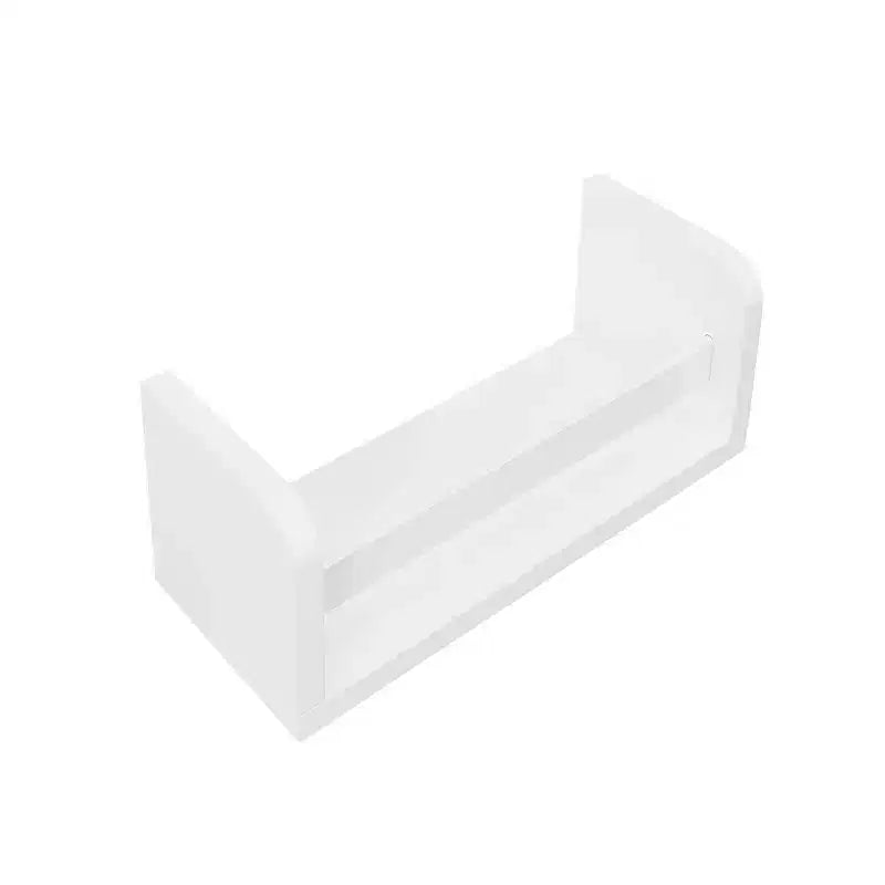 Banco de Almacenamiento Acolchado para Juguetes y Rincón de Lectura Infantil con Organizadores de Cubículos y 2 Estantes Flotantes de 25 cm, Blanco