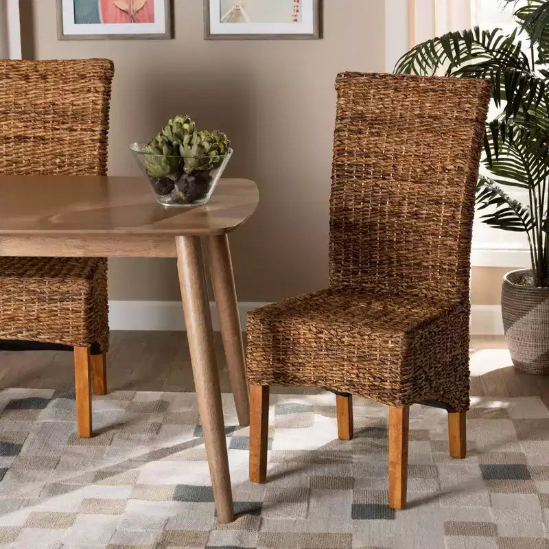 Silla de comedor Trianna Abaca Wood Natural/Marrón
