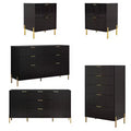 Festivo 5pc Modern Elegance Bedremm Chest and 2 Dressers and 2 Drawer Nightstands Set Black