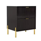 Juego de cómoda moderna Festivo de 5 piezas para dormitorio y 2 vestidores y 2 mesitas de noche con cajones, color negro