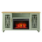 Festivo Farmhouse 62" TV Stand for TVs up to 70" with Fireplace Green