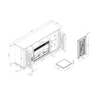 Mueble para TV Festivo Farmhouse de 62" para televisores de hasta 70" con chimenea, verde