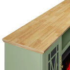 Mueble para TV Festivo Farmhouse de 62" para televisores de hasta 70" con chimenea, verde