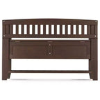 WyndenHall Banco de Almacenamiento de Madera Maciza Transicional Normandy de 48" con Estante Marrón Oscuro: Banco para Recibidor, Organizador de Zapatos
