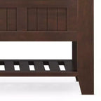 WyndenHall Banco de Almacenamiento de Madera Maciza Transicional Normandy de 48" con Estante Marrón Oscuro: Banco para Recibidor, Organizador de Zapatos