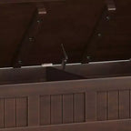 WyndenHall Banco de Almacenamiento de Madera Maciza Transicional Normandy de 48" con Estante Marrón Oscuro: Banco para Recibidor, Organizador de Zapatos