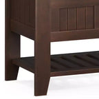 WyndenHall Banco de Almacenamiento de Madera Maciza Transicional Normandy de 48" con Estante Marrón Oscuro: Banco para Recibidor, Organizador de Zapatos