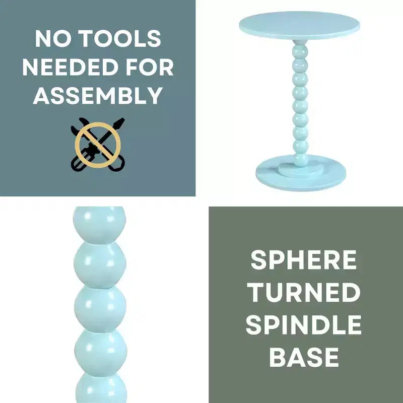 Mesa Spindle Breighton Home Classic Accents Venetian Islands en azul espuma de mar