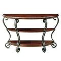 Telmin Traditional Sofa Table Brown Cherry - HOMES: Inside + Out: Entryway Half Moon with Open Shelf