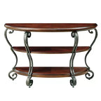 Telmin Traditional Sofa Table Brown Cherry - HOMES: Inside + Out: Entryway Half Moon with Open Shelf