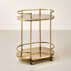 30" Metal and Marble Bar Serving Cart - Hearth & Hand™ with Magnolia