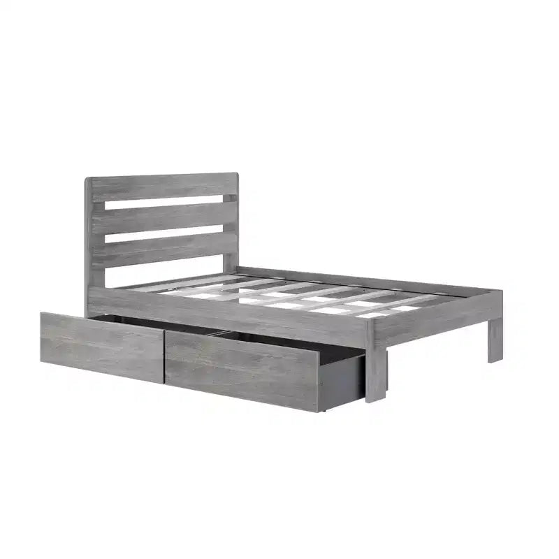 Cama individual completa con cajones de almacenamiento, base de cama de plataforma de madera maciza para niños