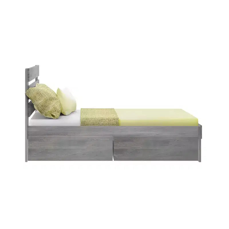 Cama individual completa con cajones de almacenamiento, base de cama de plataforma de madera maciza para niños