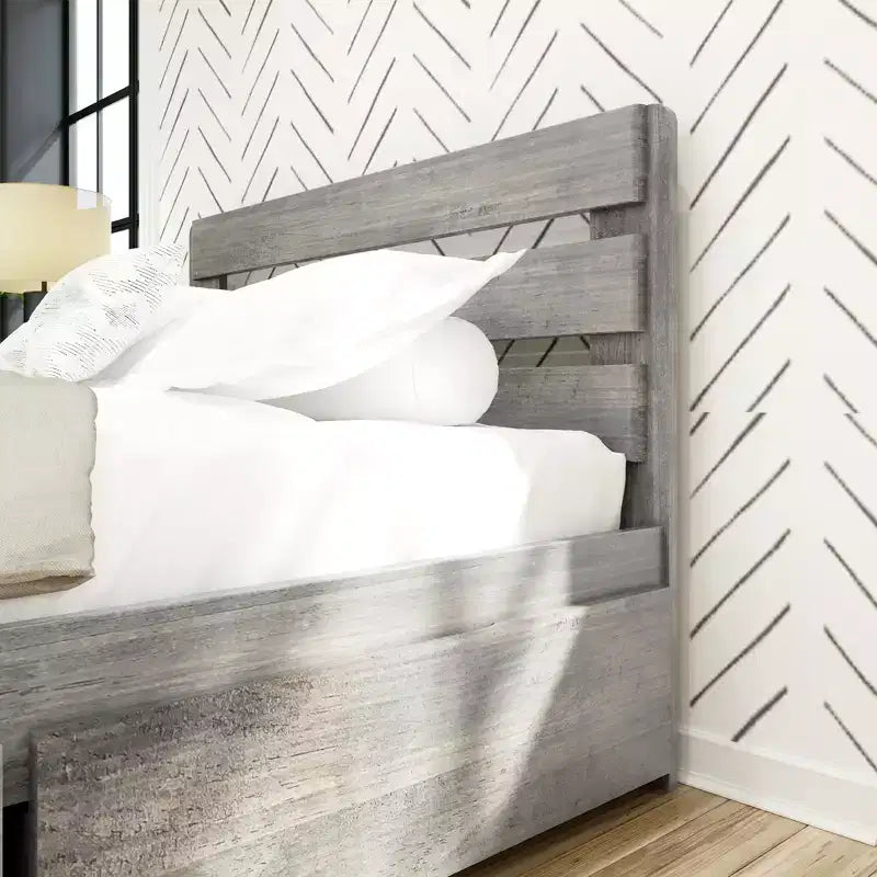 Cama individual completa con cajones de almacenamiento, base de cama de plataforma de madera maciza para niños