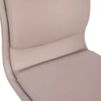 Silla de oficina para el hogar sin brazos con respaldo medio, asiento giratorio de altura ajustable y base cromada de cinco estrellas