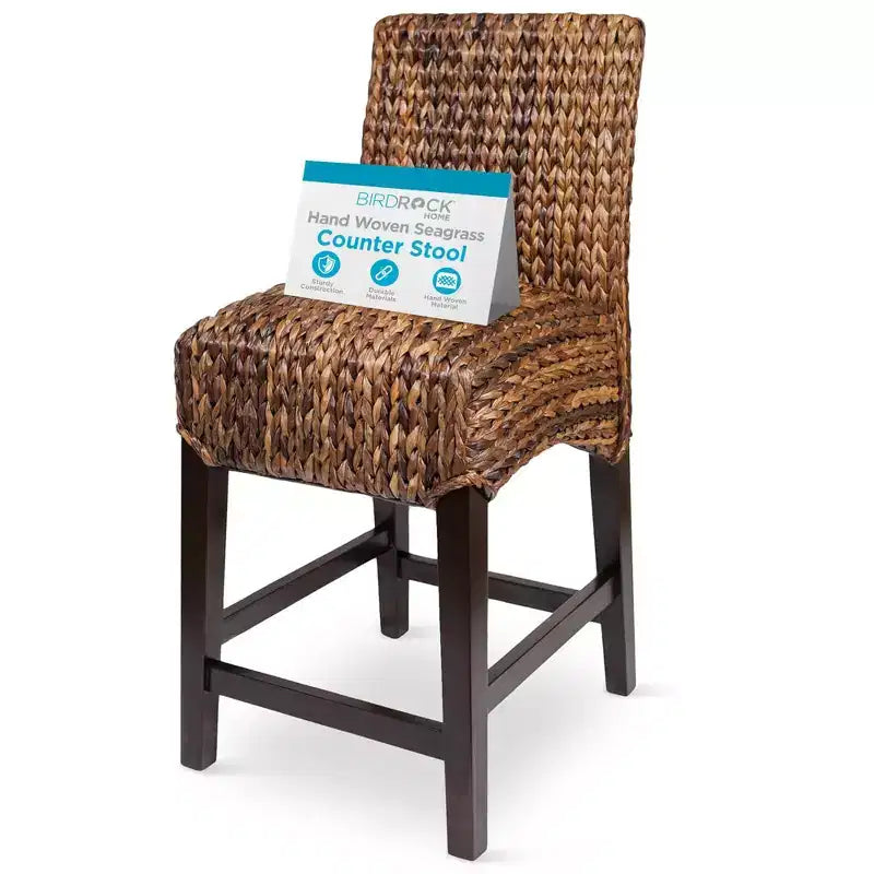 BirdRock Home Seagrass Counter Stool - Counter Height - Espresso