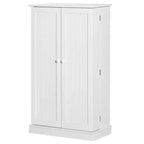 Armario de almacenamiento independiente moderno para despensa de cocina de 41 pulgadas con puertas dobles y estantes ajustables para sala de estar - Blanco
