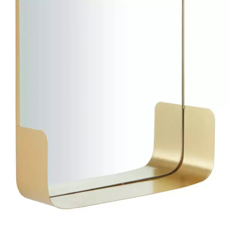 Espejo de pared con estante de metal 1