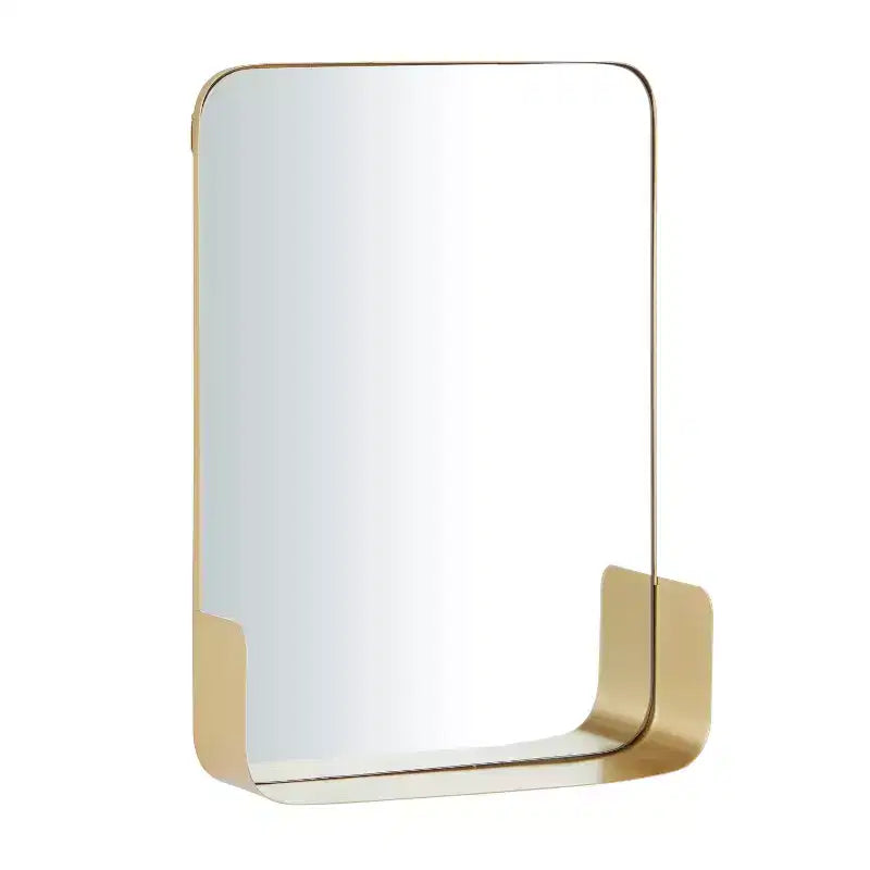 Espejo de pared con estante de metal 1