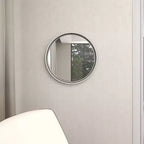 Espejo de pared de metal contemporáneo plateado