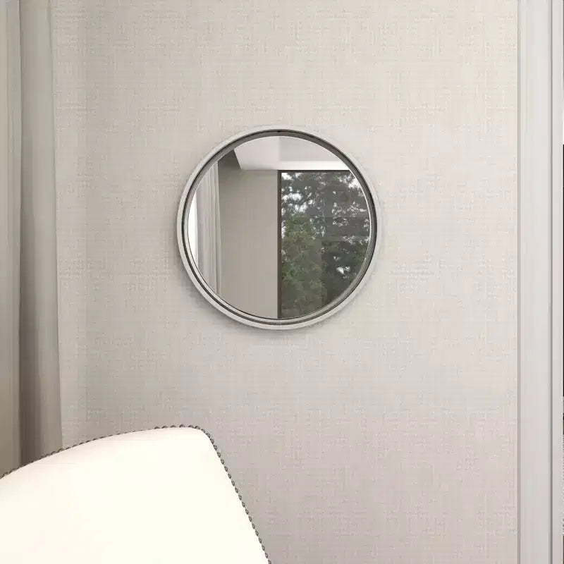 Espejo de pared de metal contemporáneo plateado