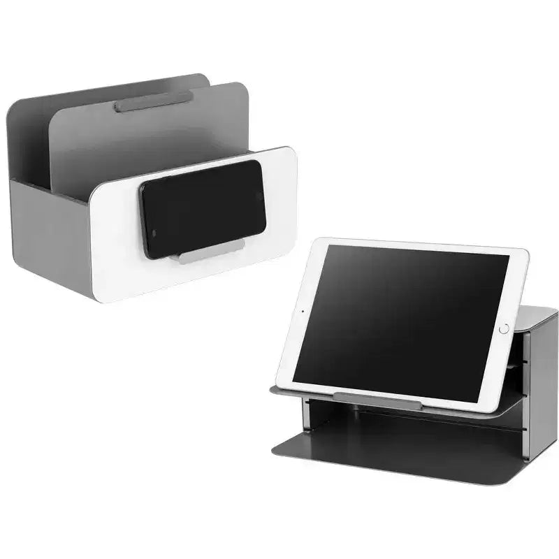 3-in-1 Steel Tablet and File Organizer With Whiteboard - Adjustable Height, Easy Assembly, Compatible with iPad