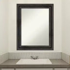 Espejo de pared de baño de madera de pino rústico sin biselado