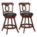 Costway Set of 2 Bar Stools Swivel Counter Height Chairs with Footrest for Kitchen