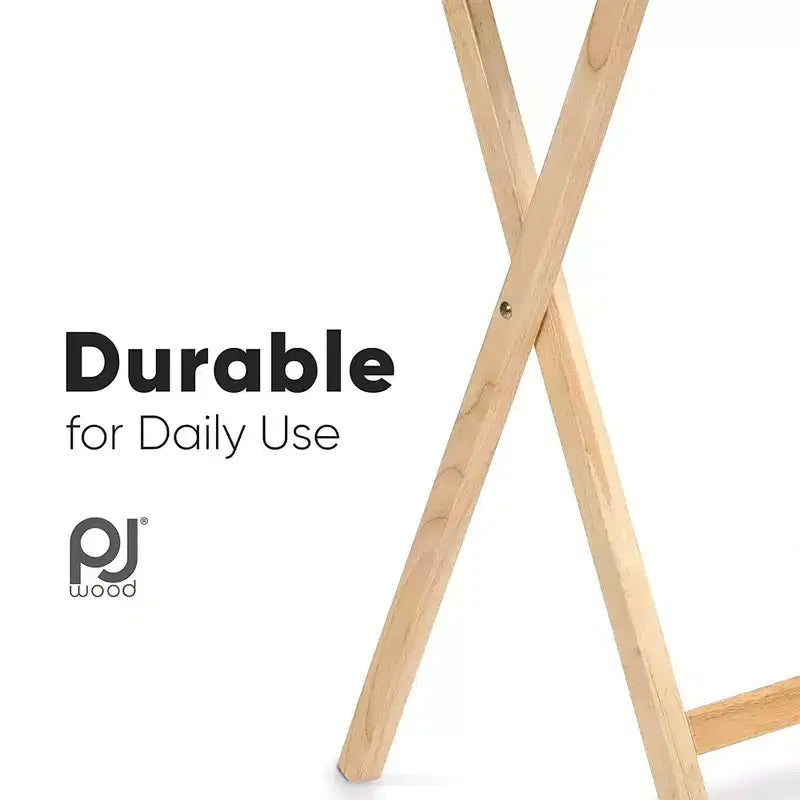 Mesa rectangular plegable portátil para aperitivos de TV, construcción de madera maciza con acabado natural (juego de 8 piezas)