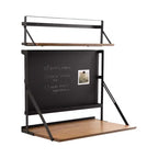 Kate and Laurel McAllister Rectangle Metal Wall Mounted Desk, 27x18x30, Rustic Brown