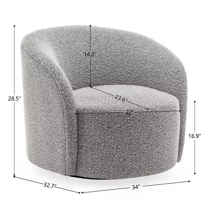 Sillón giratorio tapizado de 34 pulgadas de ancho