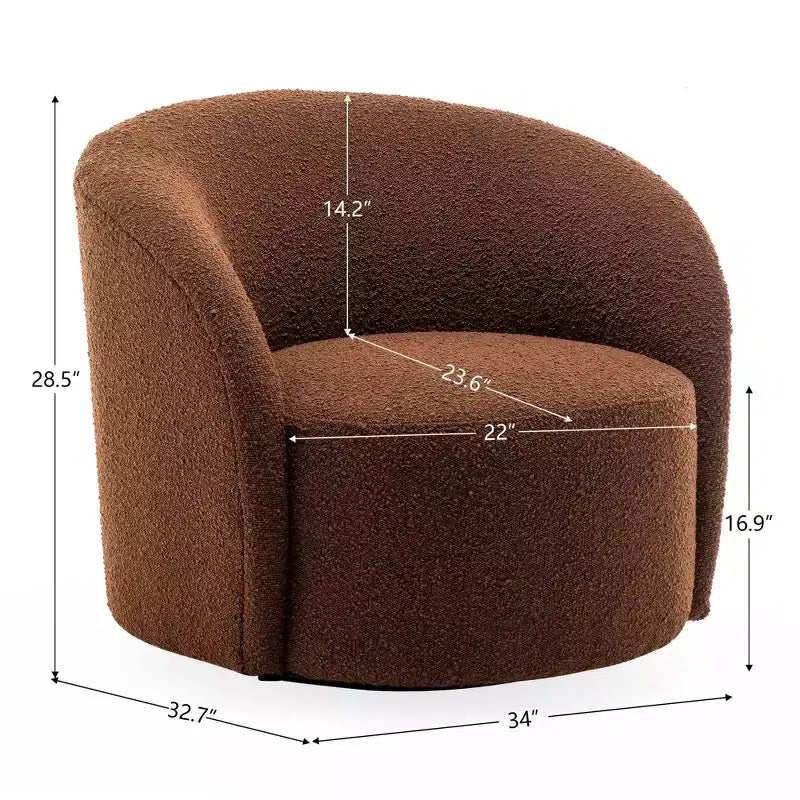 Sillón giratorio tapizado de 34 pulgadas de ancho