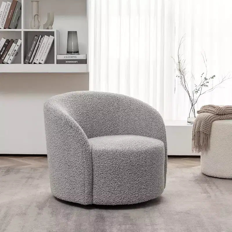 34 Wide Upholstered Swivel Barrel Chair