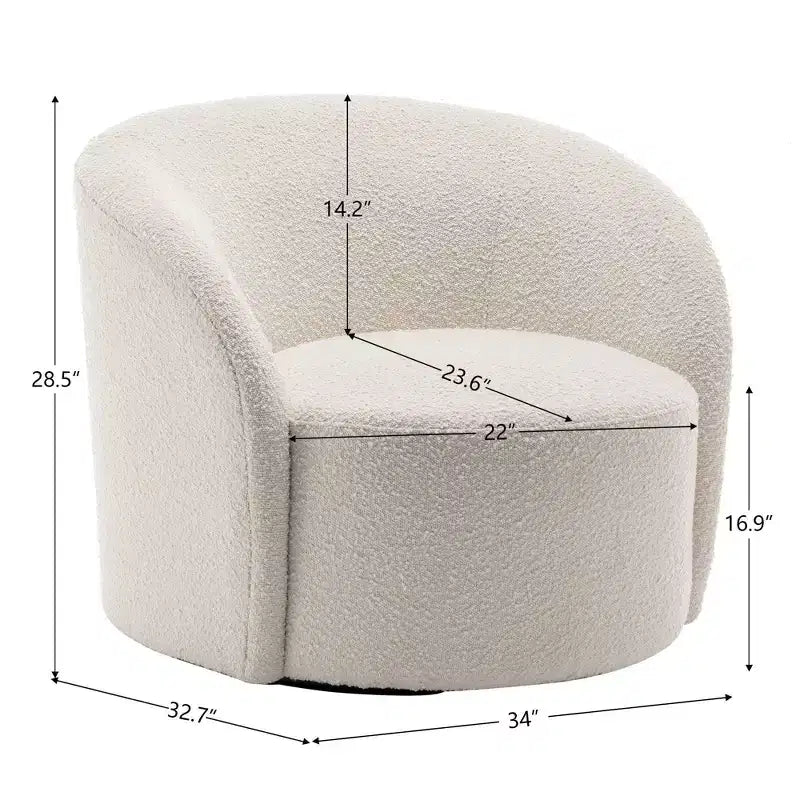 Sillón giratorio tapizado de 34 pulgadas de ancho