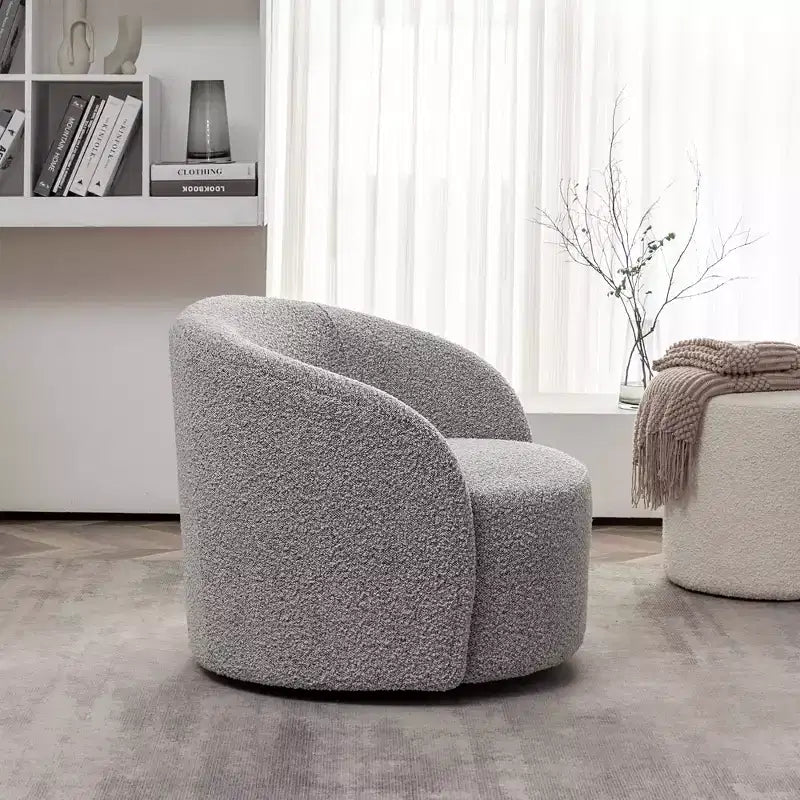 34 Wide Upholstered Swivel Barrel Chair