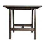 Mesa Auxiliar Rústica de Madera Maciza con Patas de Caballete