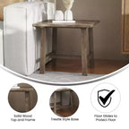 Mesa Auxiliar Rústica de Madera Maciza con Patas de Caballete