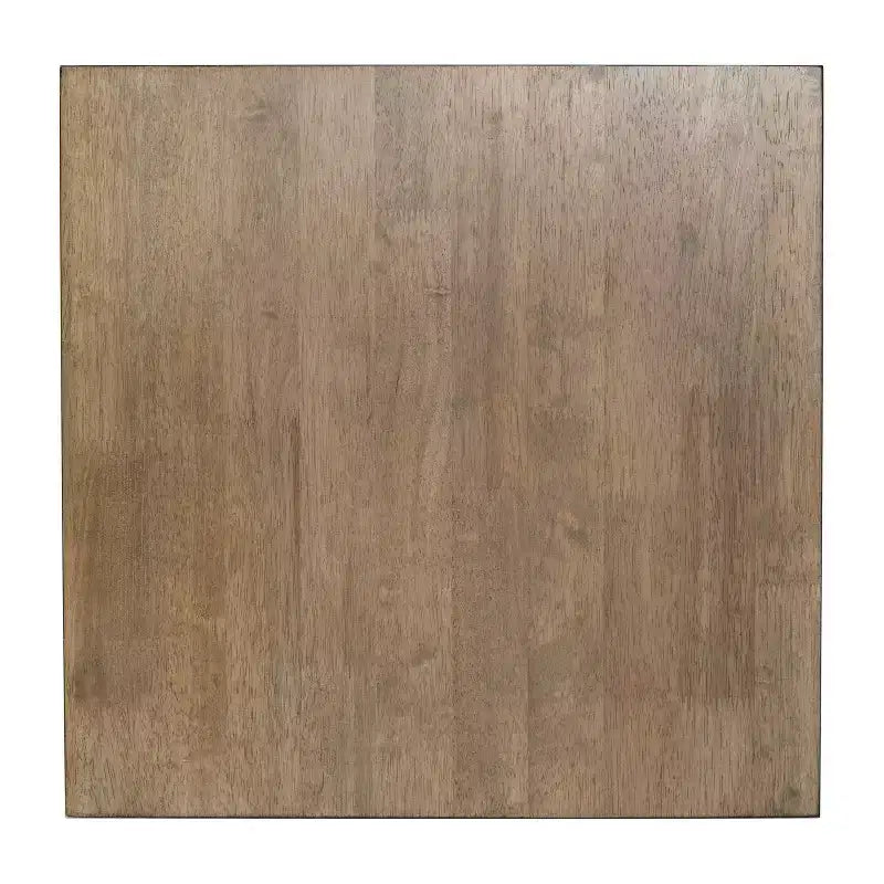 Mesa Auxiliar Rústica de Madera Maciza con Patas de Caballete