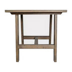 Mesa Auxiliar Rústica de Madera Maciza con Patas de Caballete