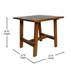Mesa Auxiliar Rústica de Madera Maciza con Patas de Caballete