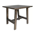 Mesa Auxiliar Rústica de Madera Maciza con Patas de Caballete