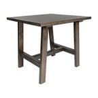 Mesa Auxiliar Rústica de Madera Maciza con Patas de Caballete