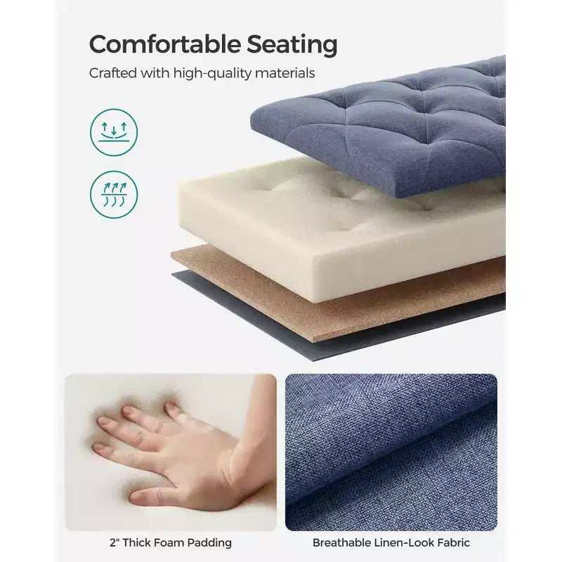 Banco otomano de almacenamiento, soporta hasta 299 kg, otomana con almacenamiento para dormitorio