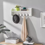 Estante de pared flotante multiusos de 25 x 9 con ganchos para entrada - Danya B.