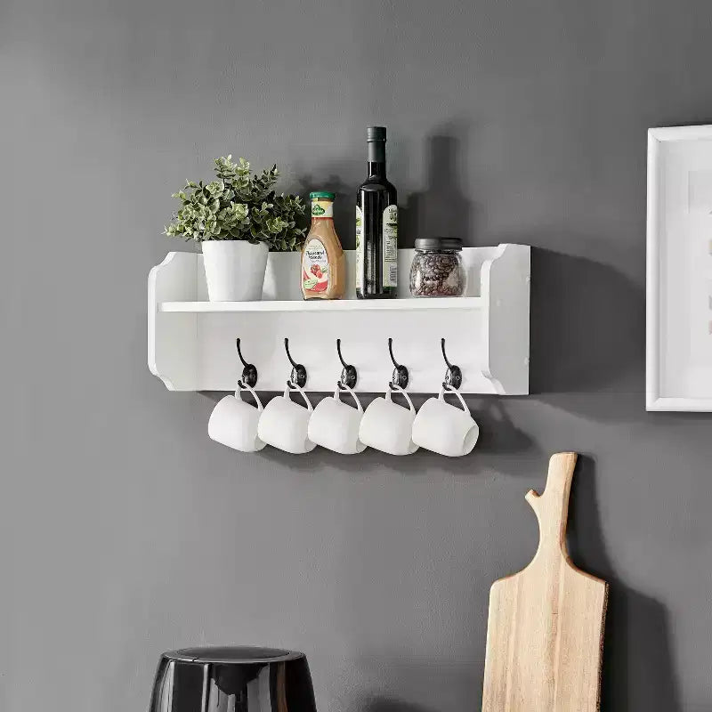 Estante de pared flotante multiusos de 25 x 9 con ganchos para entrada - Danya B.