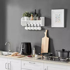 Estante de pared flotante multiusos de 25 x 9 con ganchos para entrada - Danya B.